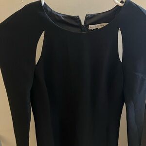 Stories and other stories black midi dress cut out sleeves